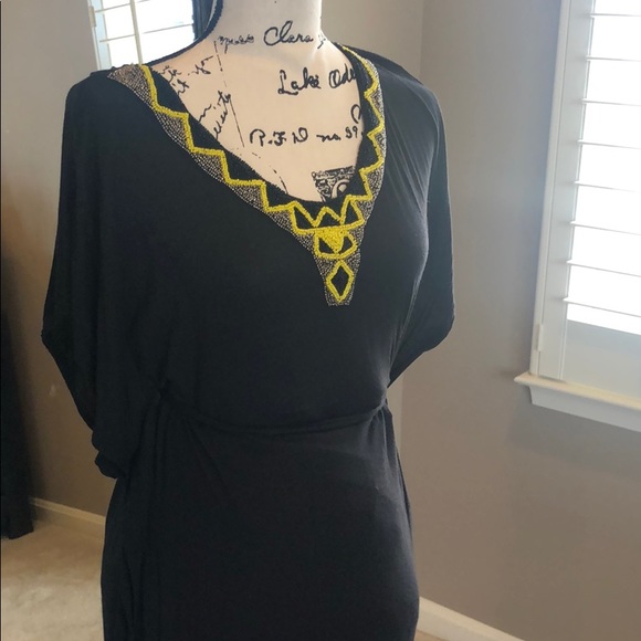 Lavish by Heidi Klum Maternity Beaded Black Maxi - Picture 2 of 6